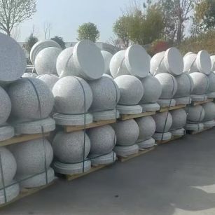 铜陵 白麻花岗岩石材圆球，石球，挡车球，隔离球，景观石球，风水球等