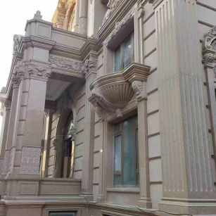 铜陵 黄金麻花岗岩光面别墅外墙干挂施工完成