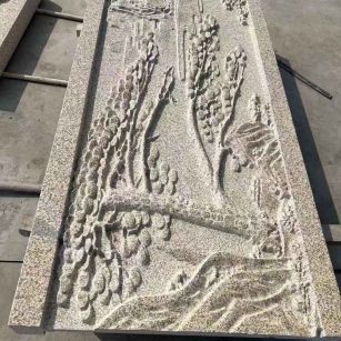 铜陵 黄金麻雕刻板浮雕迎客松