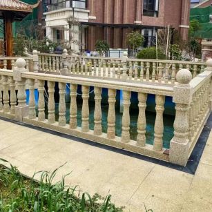 铜陵黄金麻花岗岩石材栏杆，扶手，将军柱，花瓶柱