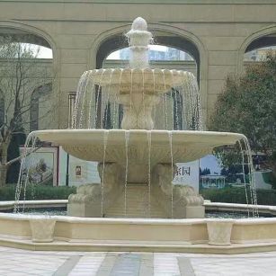 铜陵 黄金麻花岗岩异型加工——户外庭院石雕流水喷泉