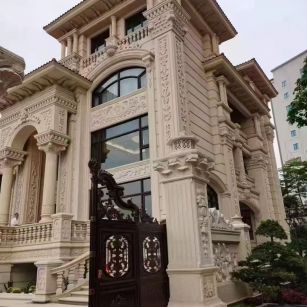 铜陵 黄金麻花岗岩别墅外墙干挂效果展示