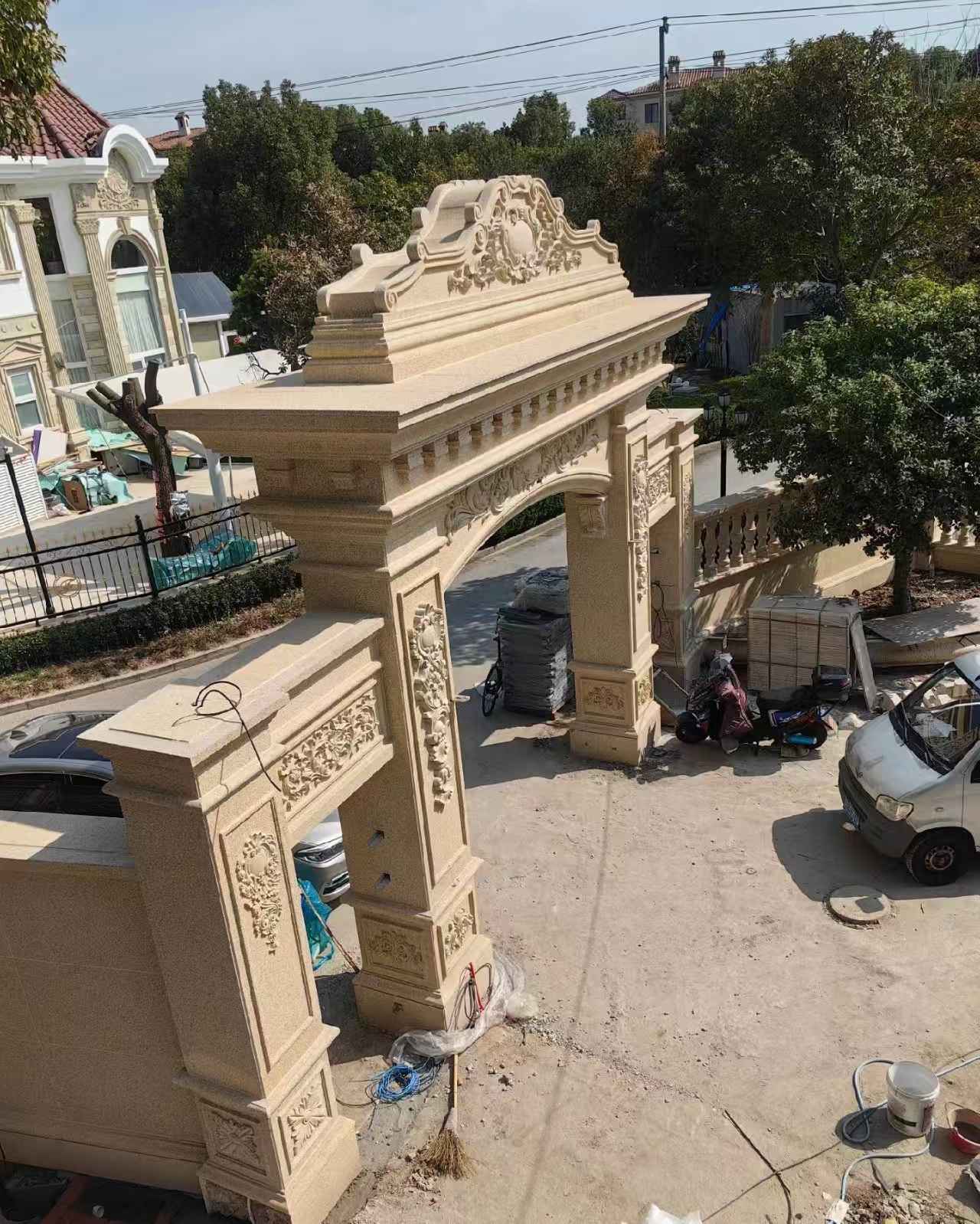 铜陵 黄金麻荔枝面花岗岩别墅门楼