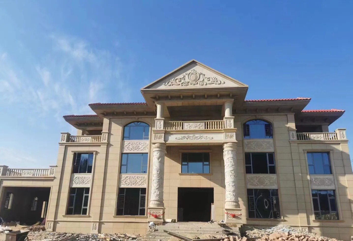 铜陵 黄金麻花岗岩别墅外墙干挂