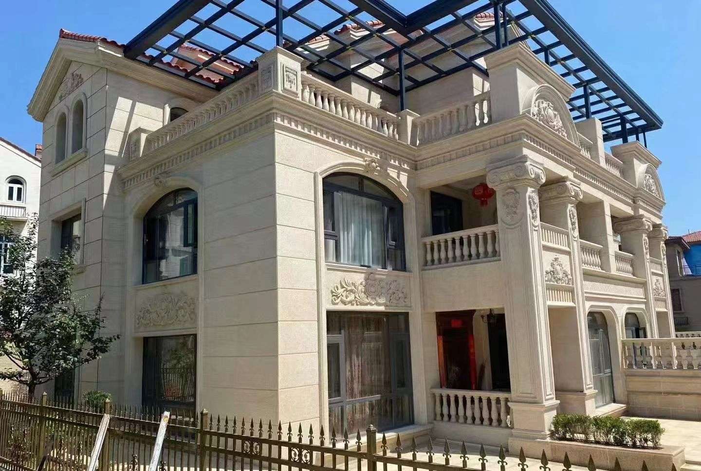 铜陵 黄金麻花岗岩荔枝面别墅外墙干挂