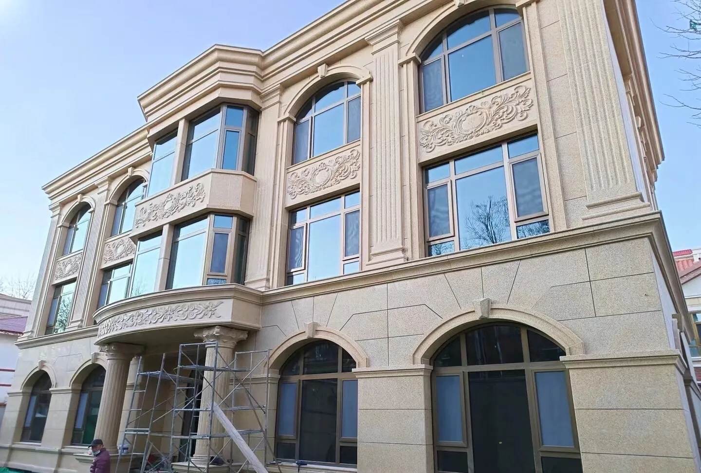 铜陵 黄金麻花岗岩别墅外墙干挂